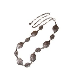 Silver‎ Western Style Chain Belt Dressy Boho Concho Metal Waist Hip Belt 100 Cm